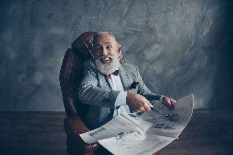 Attractive, Laughing Boss In Suit, Tux With Bow Indicate, Pointi La bufala dello spread: persona se la ride