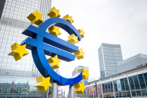 Frankfurt, Germany – January 22, 2019: Euro Sign. European Centr